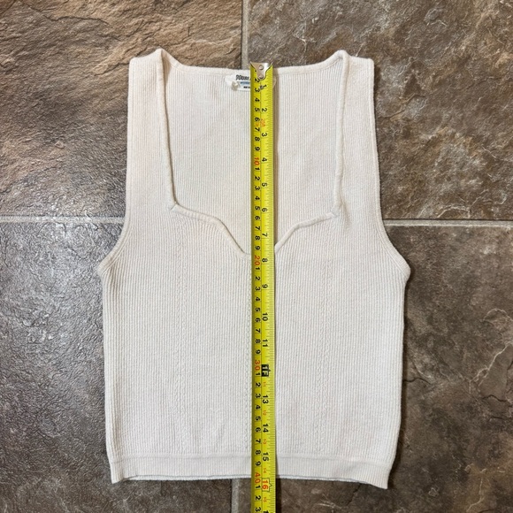 Double Zero Ivory Ribbed Tank Size Medium - Picture 4 of 7